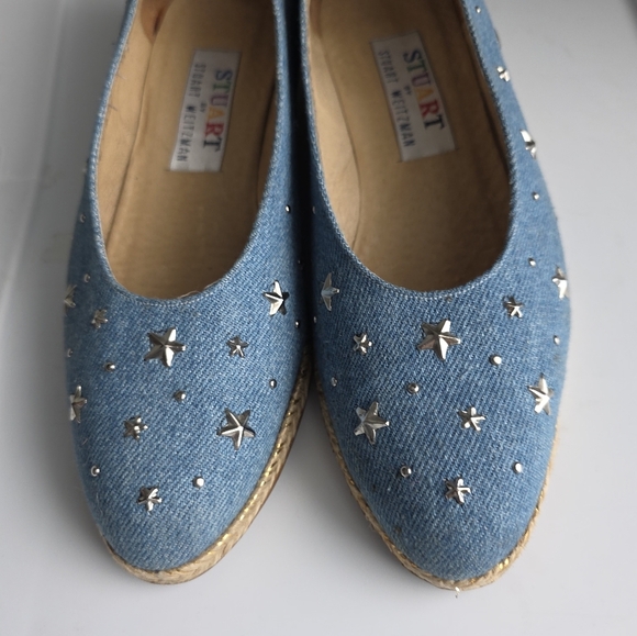 Vintage Stuart Weitzman Blue Jean Star Wedges Size 7.5 - Picture 7 of 9